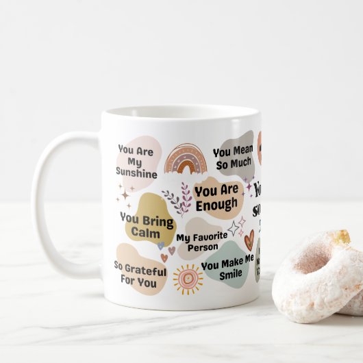 Custom Name You Are So Loved Encouragement Quote Koffiemok (Met donut)