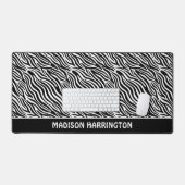 Custom Name Zebra Pattern Bureaumat (Keyboard & Muis)