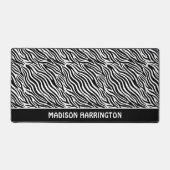Custom Name Zebra Pattern Bureaumat (Voorkant)