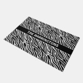 Custom Name Zebra Pattern Deurmat (Schuin)