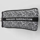 Custom Name Zebra Pattern Golfheadcover (Voorkant)