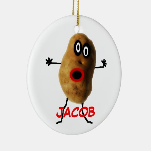 Custom Named Potato Cartoon Keramisch Ornament (Rechts)