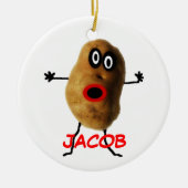 Custom Named Potato Cartoon Keramisch Ornament (Voorkant)