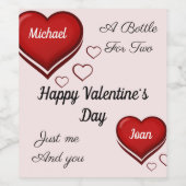 CUSTOM NAMEN Valentijnsdag Mousserende Wijnfles Wijn Etiket (Enkel label)