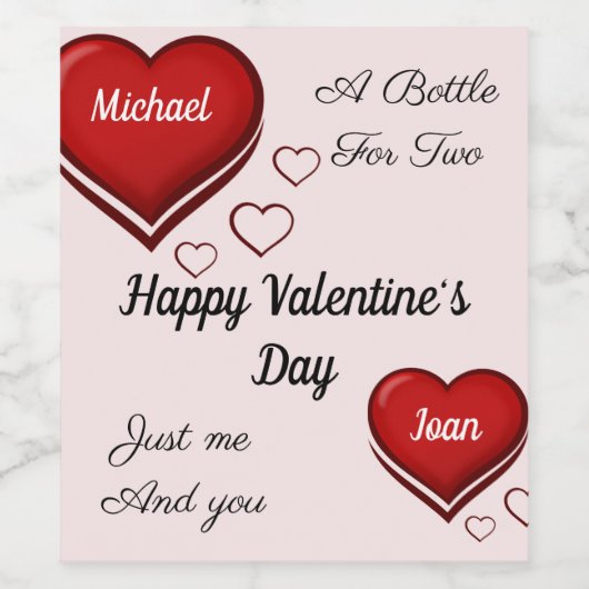 CUSTOM NAMEN Valentijnsdag Mousserende Wijnfles Wijn Etiket (Enkel label)