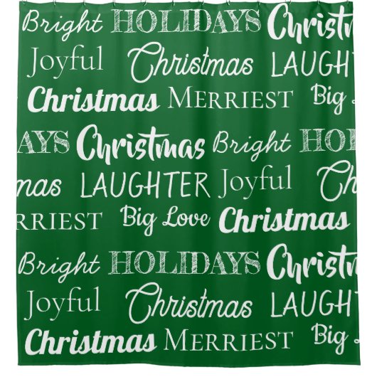 Custom Names Christmas Douchegordijn (Voorkant)