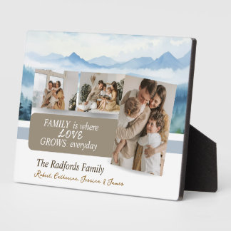 Custom Names Family Photo Collage Fotoplaat