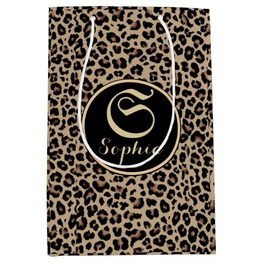 Custom Names Luxury Cheetah Medium Cadeauzakje (Voorkant)