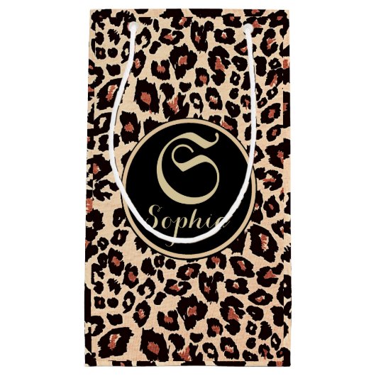 Custom Names Luxury Leopard Klein Cadeauzakje (Voorkant)