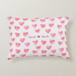 Custom Names Romantic Pink Love Design -  Accent Kussen