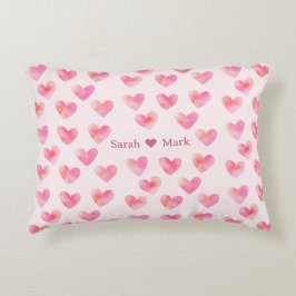 Custom Names Romantic Pink Love Design -  Accent Kussen