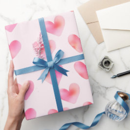 Custom Names Romantic Pink Love Design -  Cadeaupapier