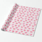 Custom Names Romantic Pink Love Design -  Cadeaupapier (Uitgerold)