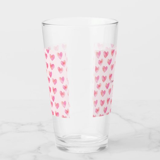 Custom Names Romantic Pink Love Design - Glas (Rechts)