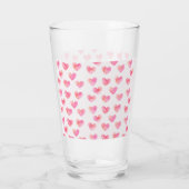 Custom Names Romantic Pink Love Design - Glas (Achterkant)