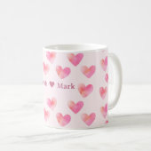 Custom Names Romantic Pink Love Design -  Koffiemok (Voorkant rechts)