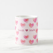 Custom Names Romantic Pink Love Design -  Koffiemok (Center)