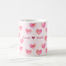 Custom Names Romantic Pink Love Design -  Koffiemok