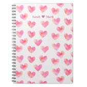 Custom Names Romantic Pink Love Design -  Notitieboek (Voorkant)