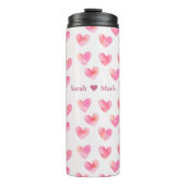 Custom Names Romantic Pink Love Design - Thermosbeker (Voorkant)