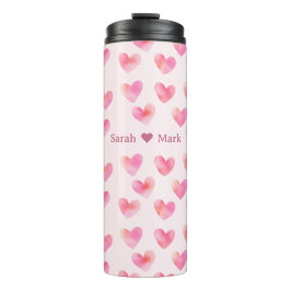 Custom Names Romantic Pink Love Design -  Thermosbeker