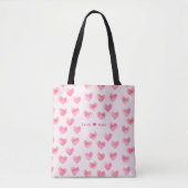 Custom Names Romantic Pink Love Design -  Tote Bag (Voorkant)