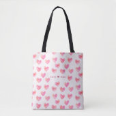 Custom Names Romantic Pink Love Design -  Tote Bag (Voorkant)