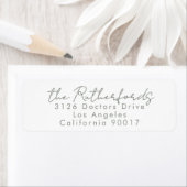 Custom Names Sage Modern Wedding Return Address Etiket (Insitu)