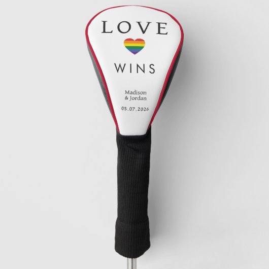 Custom Names / Text Rainbow LOVE Golfheadcover (Voorkant)