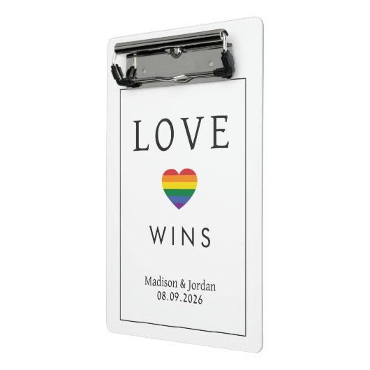 Custom Names / Text Rainbow LOVE Mini Klembord (Angled2)