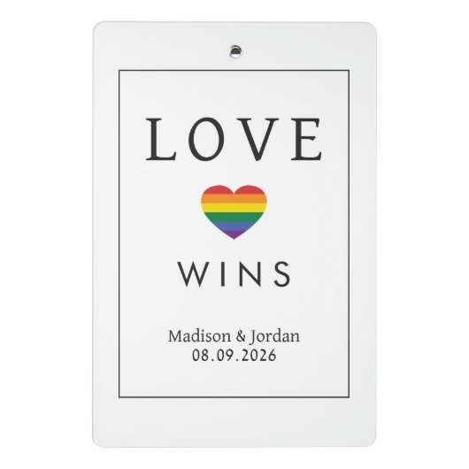 Custom Names / Text Rainbow LOVE Mini Klembord (Achterkant)