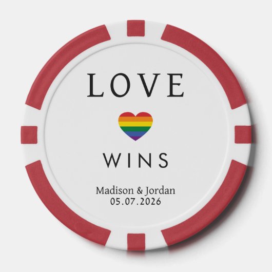 Custom Names / Text Rainbow LOVE Poker Chips (Voorkant)