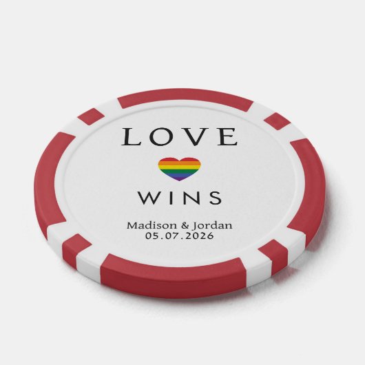 Custom Names / Text Rainbow LOVE Poker Chips (Enkel)
