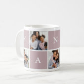 Custom Nanny Grandmoeder 5 Photo Collage Coffee Mu Koffiemok (Voorkant links)
