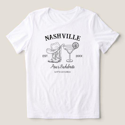 Custom Nashville Rodeo, Cowgirl, Funny Bachelorett Tri-Blend Shirt (Design voorkant)