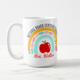 Custom National Board Certified Teacher Rainbow Koffiemok