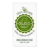 Custom Natural Organic Green Eco Product Etiket (Voorkant)