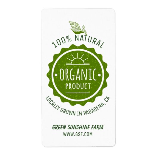 Custom Natural Organic Green Eco Product Etiket (Voorkant)