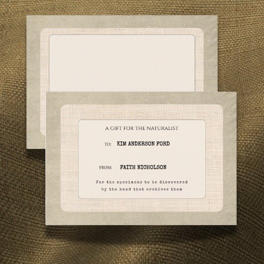 Custom Naturalist Graduation Gift Enclosure Card Bedankkaart