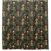Custom Nature Shower Curtain Mushrooms & Moss Douchegordijn (Voorkant)