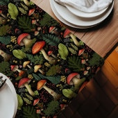 Custom Nature Table Runner Mushrooms & Ferns Lange Tafelloper