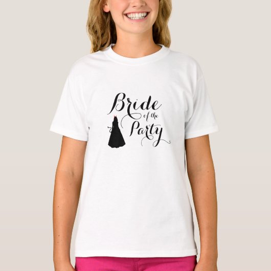 Custom Naughty Batchelorette Bride's Modern Script T-shirt (Voorkant)