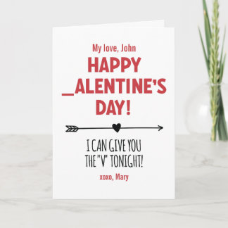 CUSTOM Naughty Geef je de V Tonight Arrow Funny Kaart