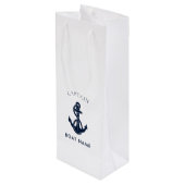 Custom Nautical Boat Anchor Captain Wijn Cadeautas (Achterkant Gekanteld)