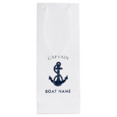 Custom Nautical Boat Anchor Captain Wijn Cadeautas (Achterkant)