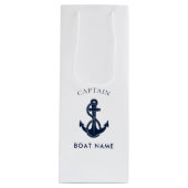 Custom Nautical Boat Anchor Captain Wijn Cadeautas (Voorkant)