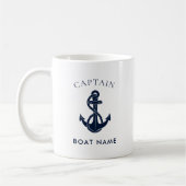 Custom Nautical Captain Boat Anchor Navy Koffiemok (Links)