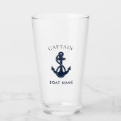 Custom Nautical Captain Name Boat Anchor Glas (Voorkant)