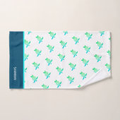 Custom Nautical Coastal Sea Turtle Aqua Teal Blue Bad Handdoek (Handdoek)