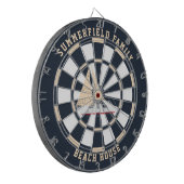Custom Nautisch Zeilen Familie Strandhuis Dartbord (Voorkant Links)